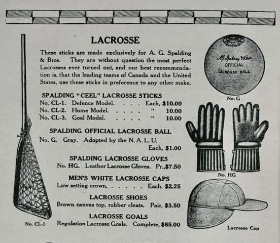 Antique Lacrosse Price Sheet 1924 Spalding Lacrosse Sticks