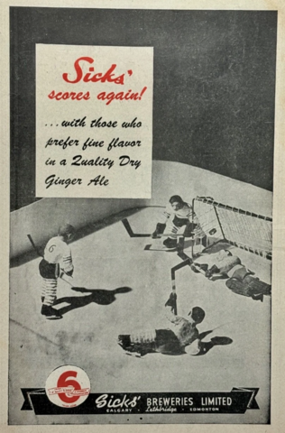 Sicks' Dry Ginger Ale Ad 1949 Sicks' Edmonton Breweries