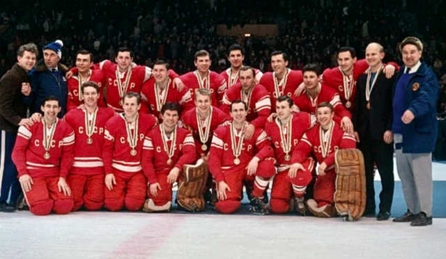 1968 Winter Olympics Gold Medal Hockey Champions USSR Soviet Union National Team