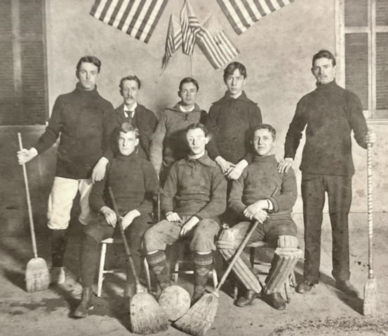 Antique Broomball Team 1900s Boston Broomball