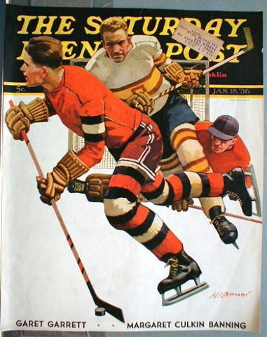Hockey Magazine Cover January 1936  The Saturday Evening Post