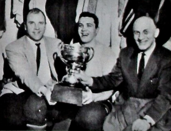 Springfield Indians Pat Egan, Bob McCord, Eddie Shore 1962 Calder Cup Champions