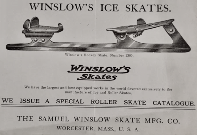 Winslow's Hockey Skate Ad 1906 Hockey Skates