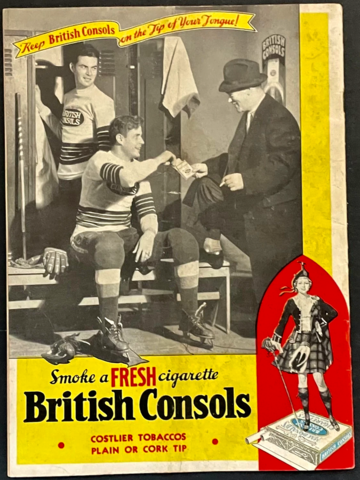 Hockey Cigarettes 1936 British Consols Ad