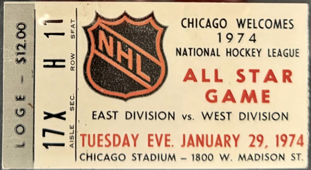 1974 NHL All-Star Game Ticket