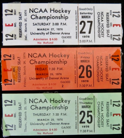 NCAA Hockey Championship Tickets 1976