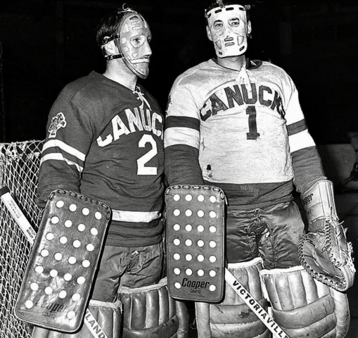 Charlie Hodge and George Gardner 1969 Vancouver Canucks 