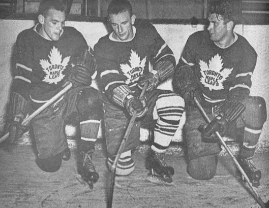 Howie Meeker, Ted Kennedy, Vic Lynn 1946 Toronto Maple Leafs