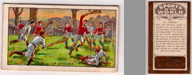 Antique Lacrosse Card 1916 Village Maid Confectionery Card