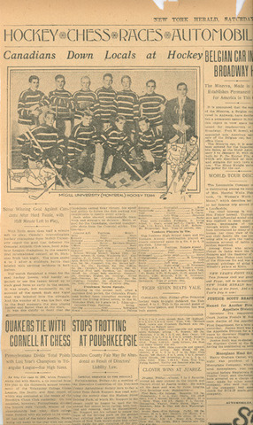 Hockey Newspaper 1911 Mc Gill