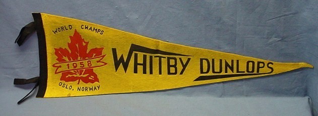 Ice Hockey Pennant 1958  Whitby Dunlops