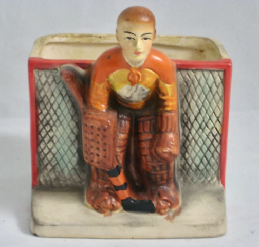 Ice Hockey Planter 1960s  Goalie