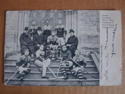 Queens University Hockey Team Postcard 1906 Champions