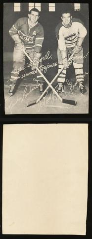 Montreal Canadiens Ice Hockey Postcard 1950s  Rocket & Boom Boom