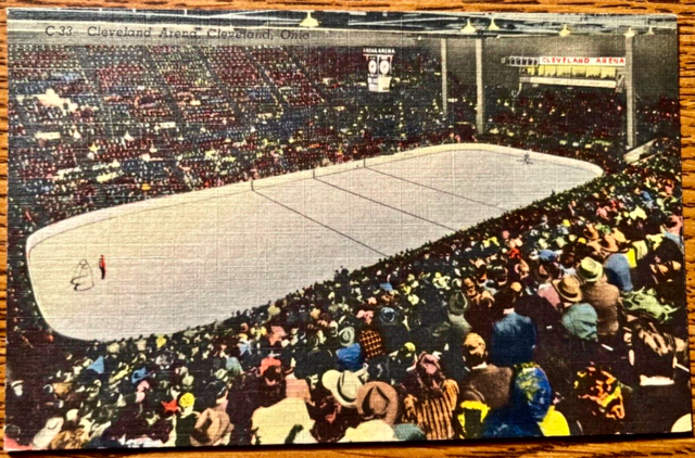 Ice Hockey Postcard 1958 Cleveland Arena