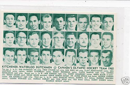 Ice Hockey Postcard 1960 Canada's Winter Olympic Team