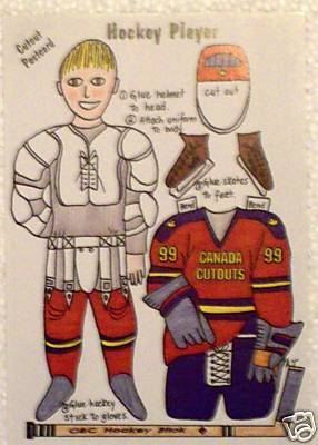 Hockey Postcard Cut Out Player Equipment