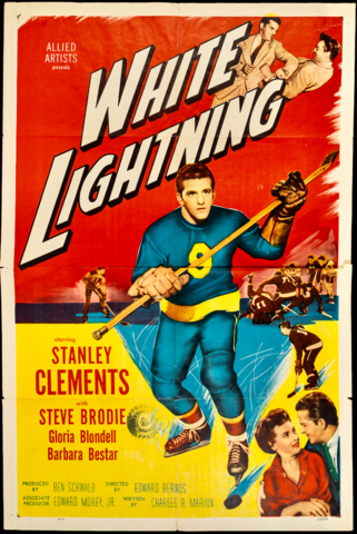 Ice Hockey Poster 1953   "White Lightning"