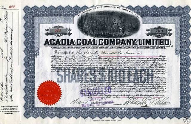 Hockey Stock Certificate Signed By Sir Montagu Allan Allen Cup Founder