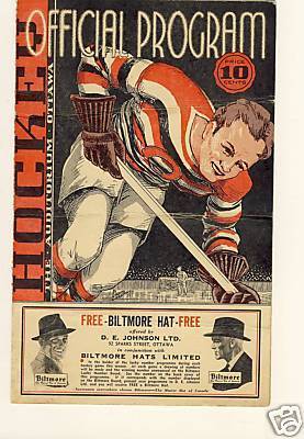 Hockey Program 1920s 1