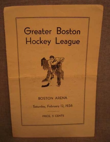 Boston Arena Ice Hockey Program 1938 