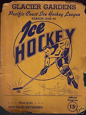Glacier Gardens Ice Hockey Program 1945  San Diego Skyhawks