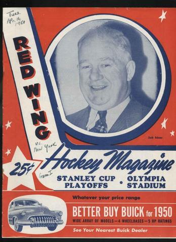 Red Wing Hockey Magazine Stanley Cup Playoffs 1950 