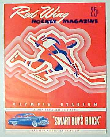 Ice Hockey Program 1952 Red Wing Hockey Magazine