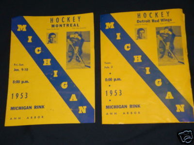 Michigan Rink Ice Hockey Program 1953 