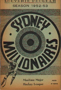 Sydney Millionaires Ice Hockey Program 1953