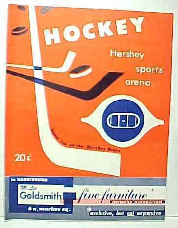 Ice Hockey Program 1954  Hershey Sports arena