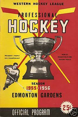 Ice Hockey Program 1955  WHL Championship Trophy on cover