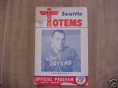 Ice Hockey Program 1958  Seattle Totems