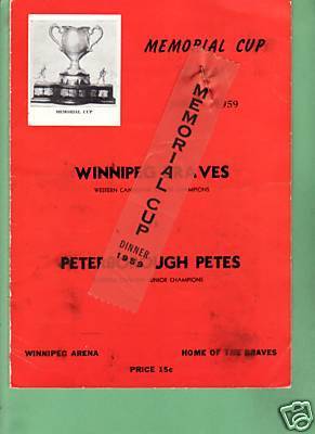 Ice Hockey Program 1959  Memorial Cup