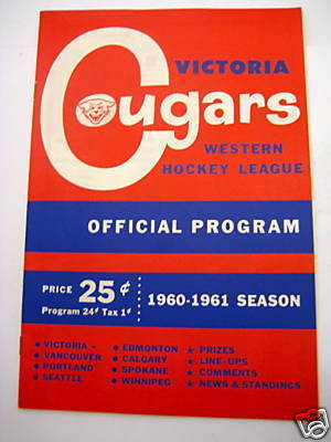 Ice Hockey Program 1960  Victoria Cougars