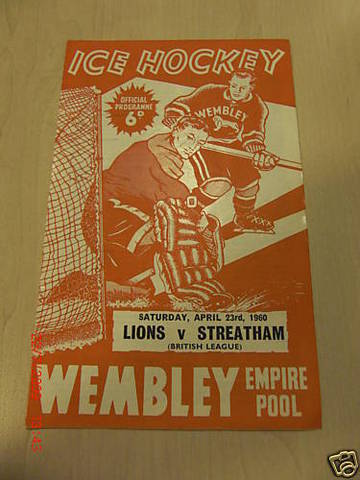 Ice Hockey Program 1960 Wembley Lions