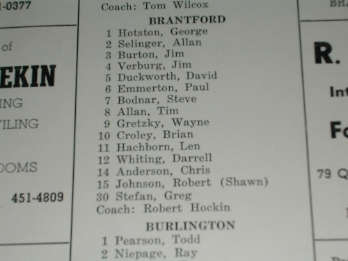 Wayne Gretzky Program - 11 Years Old - 1972 - Brampton, Ontario 