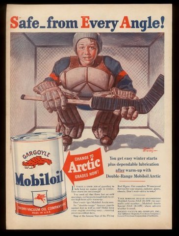 Mobiloil Ice Hockey Ad 1940