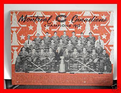 Montreal Canadiens Ice Hockey Jig Saw Puzzle 1953  Stanley Cup C