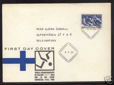 Hockey Stamp Fdc 1965