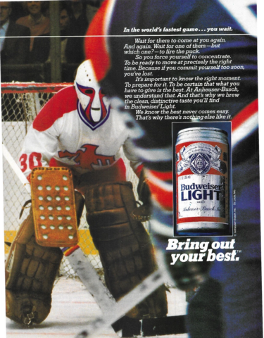 Hockey Ad For Bud Light 1983 Bring Out Your Best