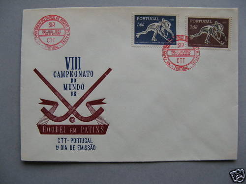 Roller/Quad Hockey Stamp FDC 1952 Portugal