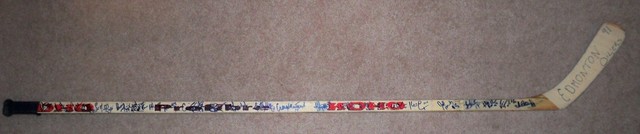 Autographed Ice Hockey Stick 1991 Edmonton Oilers