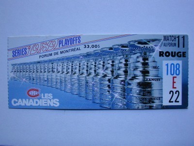 Hockey Ticket 1989 Calgary Stanley Cup Winner