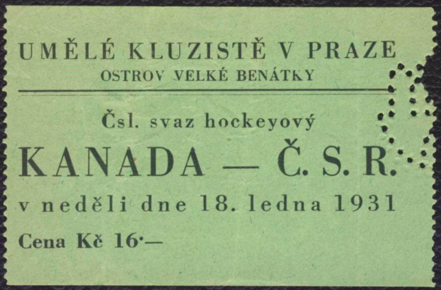 1931 Hockey Ticket - Canada Vs Czechoslovakia - Kanada - ČSR
