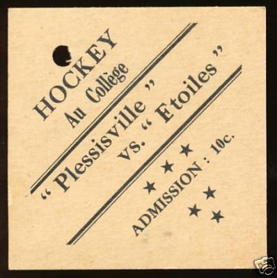 Hockey Ticket 1950s 1