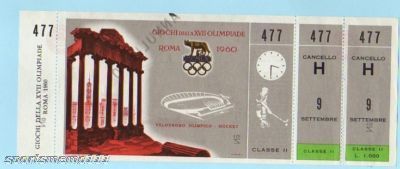 Field Hockey Ticket 1960  Olympic Final Gold Medal Game