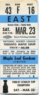 Hockey Ticket 1968 3