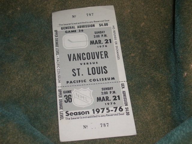 Hockey Ticket 1976 1