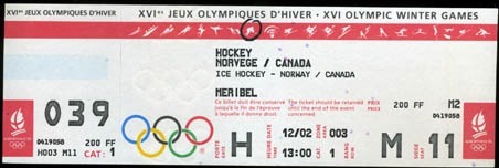 Hockey Ticket 1992 1